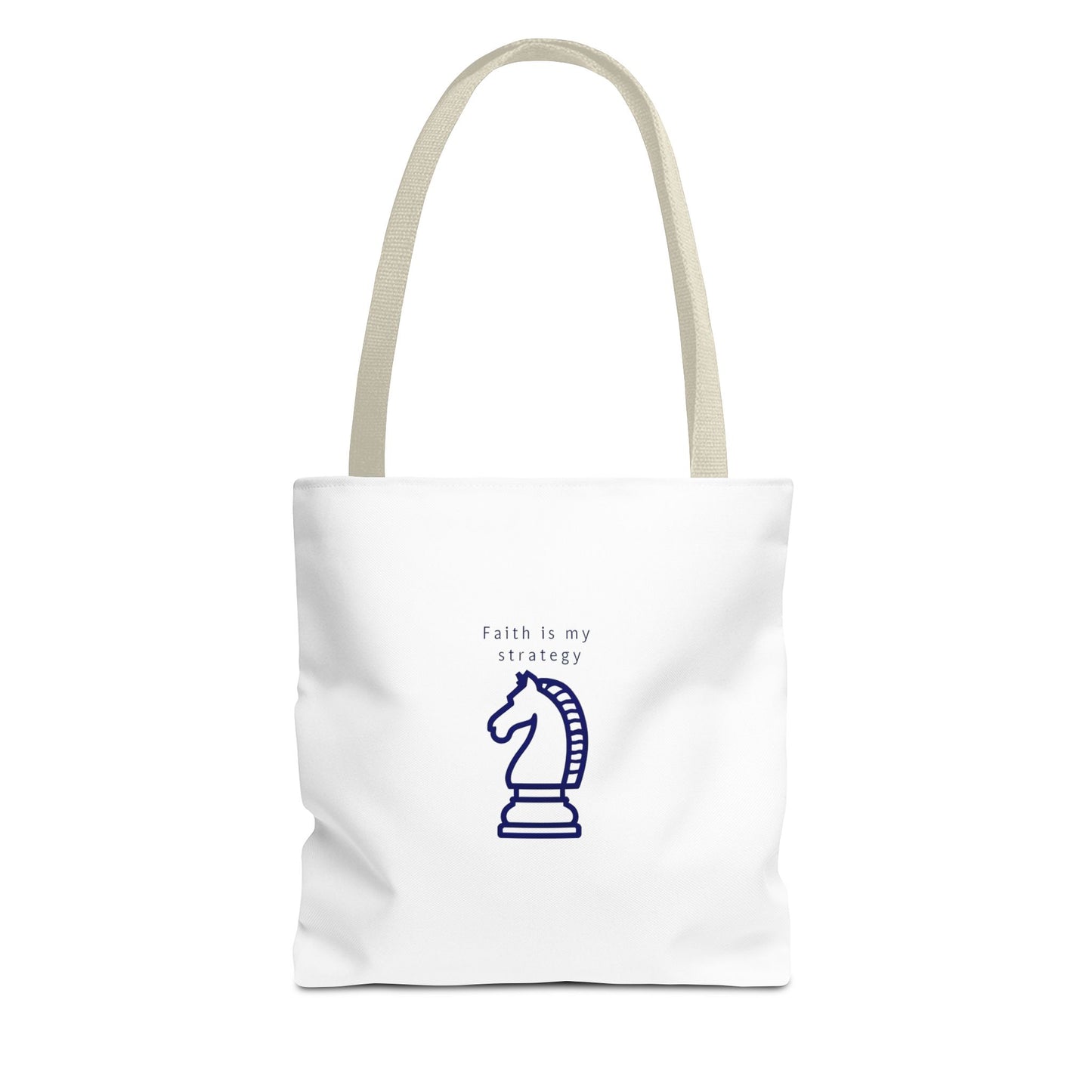 Faith Is My Strategy Tote Bag β Durable Canvas Bag with Inspirational Design for Everyday Use