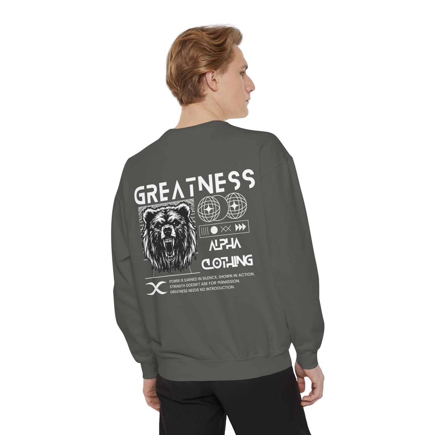 Greatness (White) Unisex Heavyweight Sweatshirt , Soft, Warm & Durable for Everyday Comfort