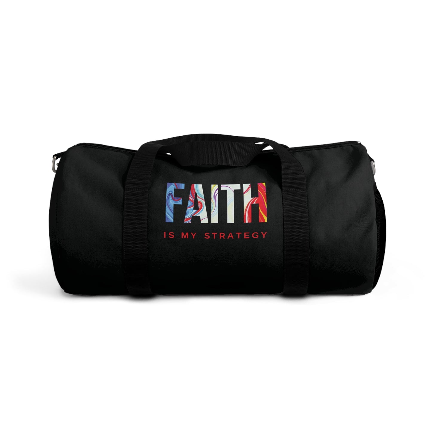 Faith Is My Strategy Duffel Bag – Spacious Gym & Travel Bag for Men & Women