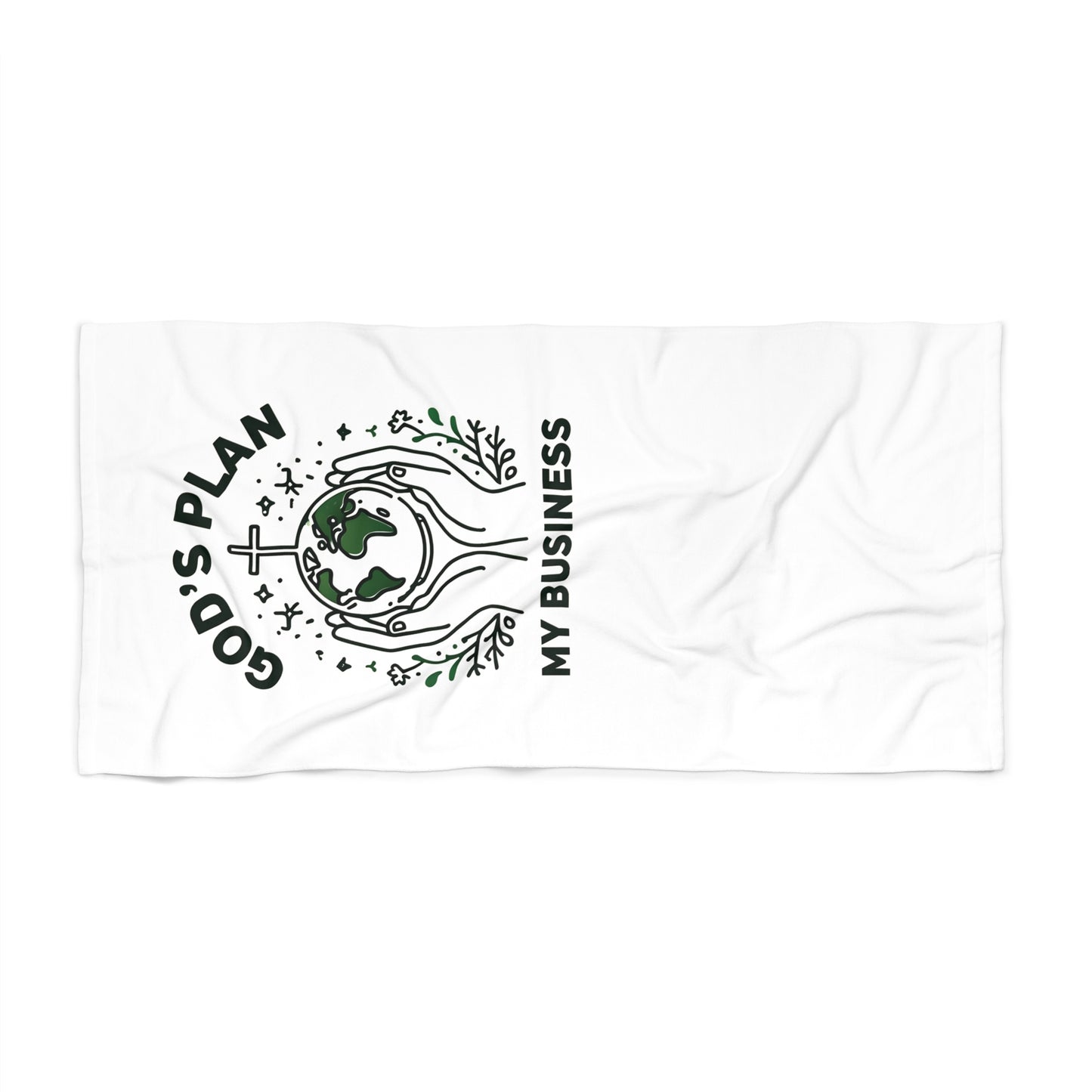 God's Plan My Business Beach Towel – Soft & Absorbent Oversized Towel for Pool & Travel