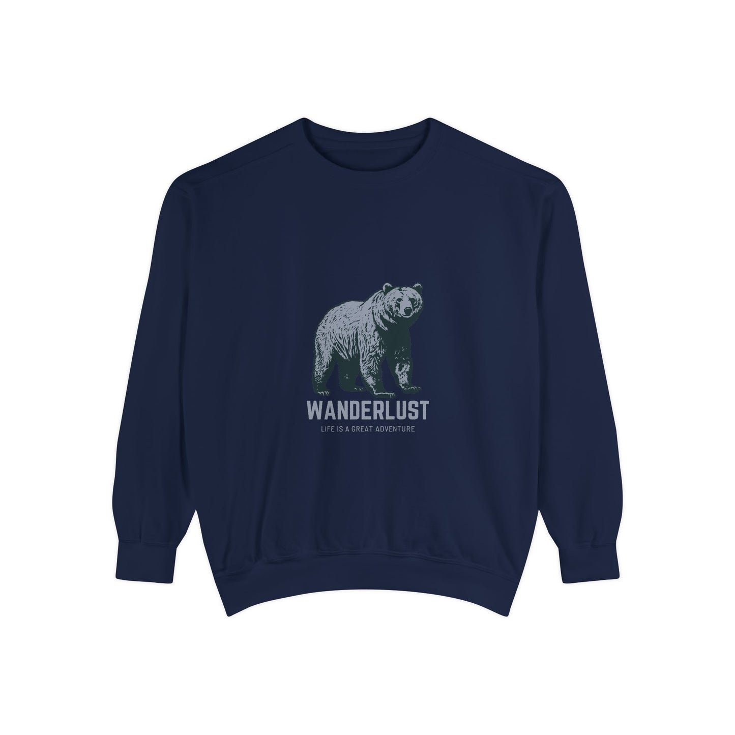 Wanderlust (Grey) Unisex Heavyweight Sweatshirt , Soft, Warm & Durable for Everyday Comfort