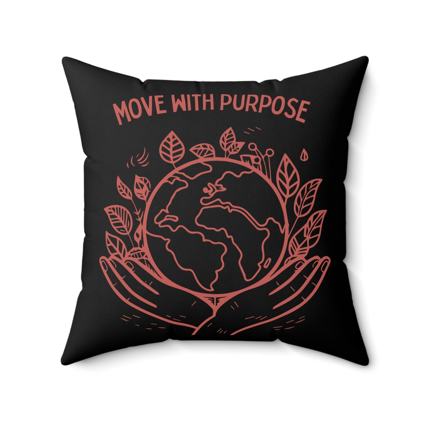 Move with Purpose Soft & Durable Square Pillow – Plush Polyester Cushion for Home & Office Decor