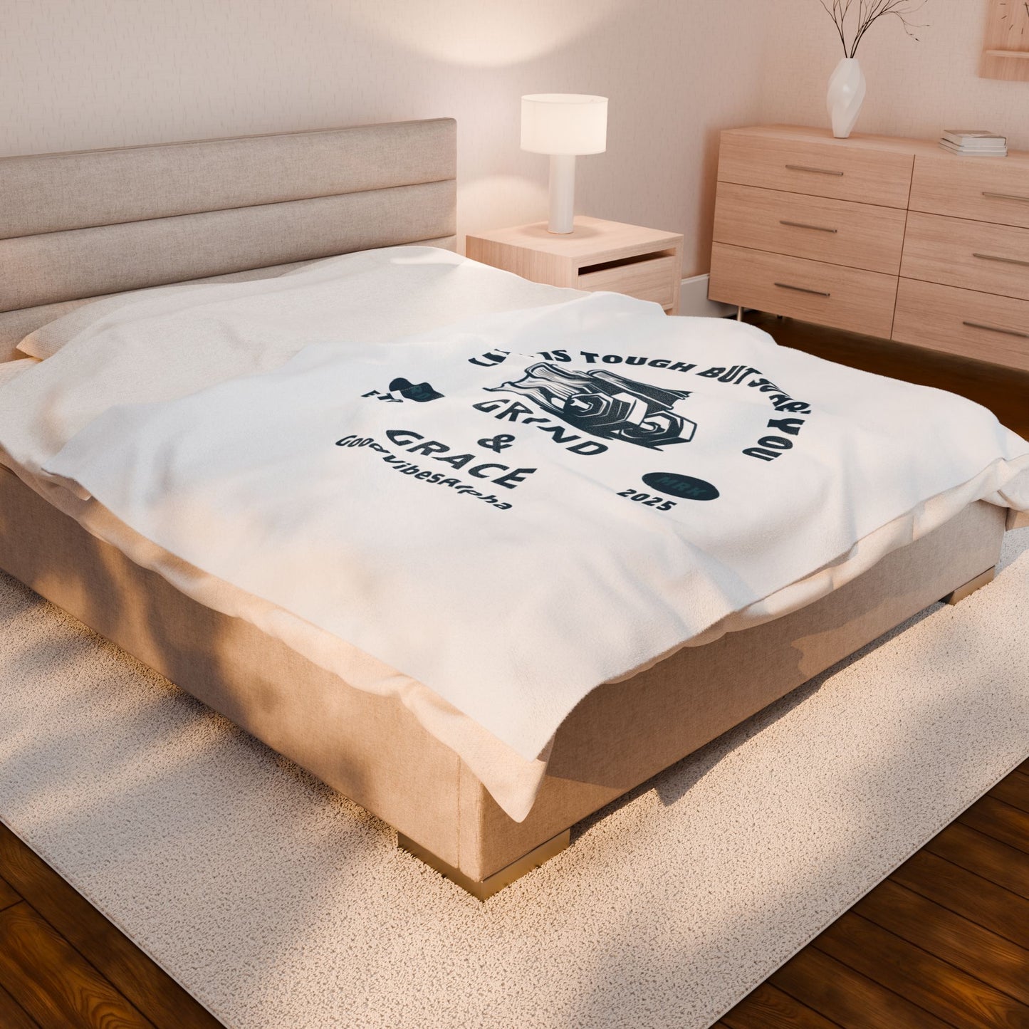 Grind & Grace Velveteen Plush Blanket – Ultra-Soft, Warm & Durable for Home & Gifts