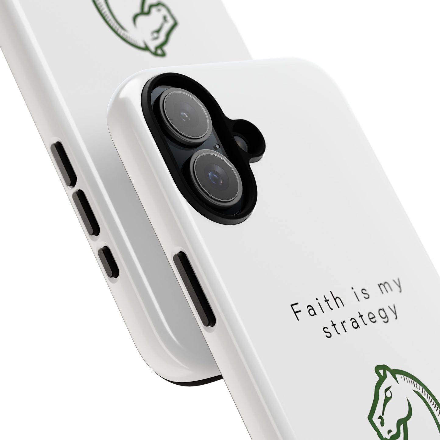Faith Is My Strategy Phone Case - Knight Chess Piece Design for iPhone 12 to iPhone 16