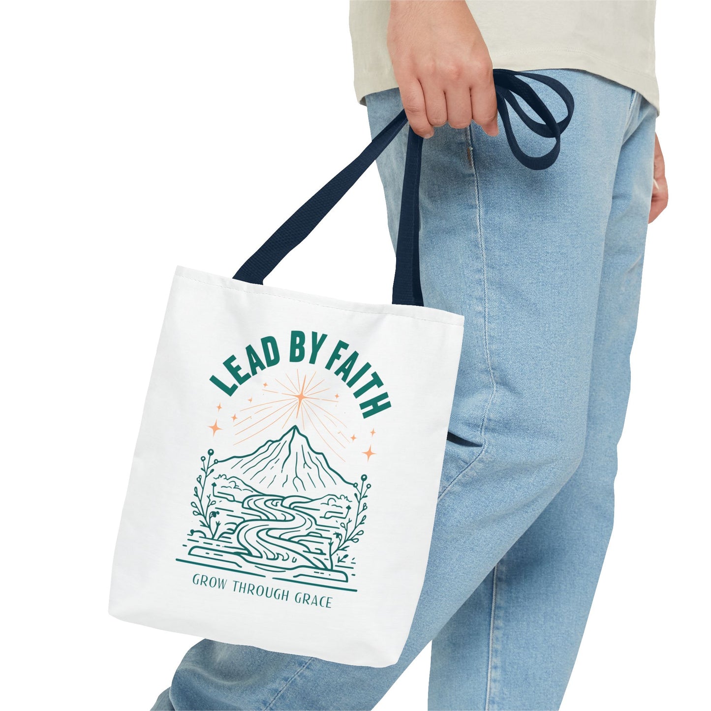 Lead by Faith Tote Bag β Durable Canvas Bag for Everyday Use