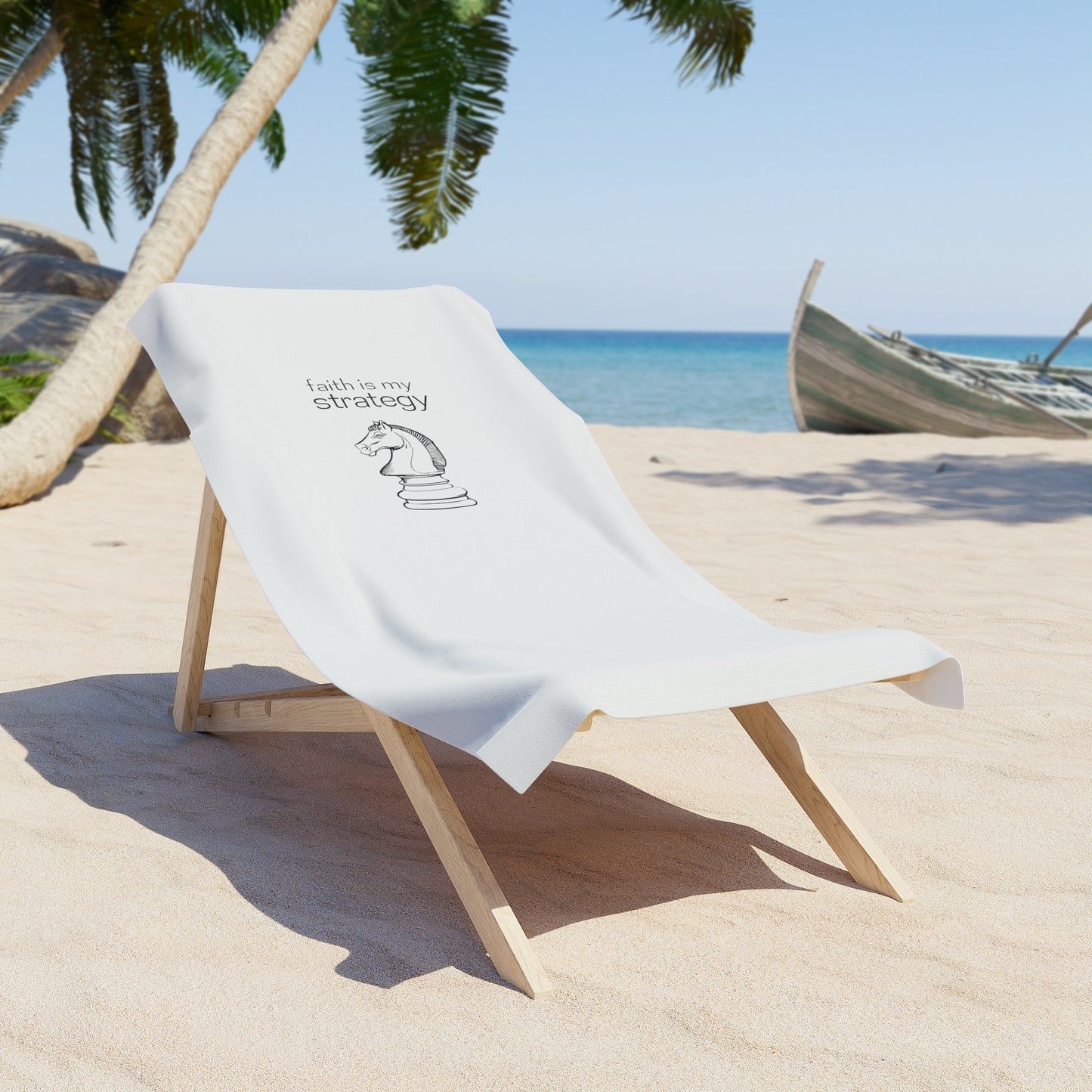 Faith is My Strategy Beach Towel – Soft & Absorbent Towel for Pool, Travel & Outdoor Use