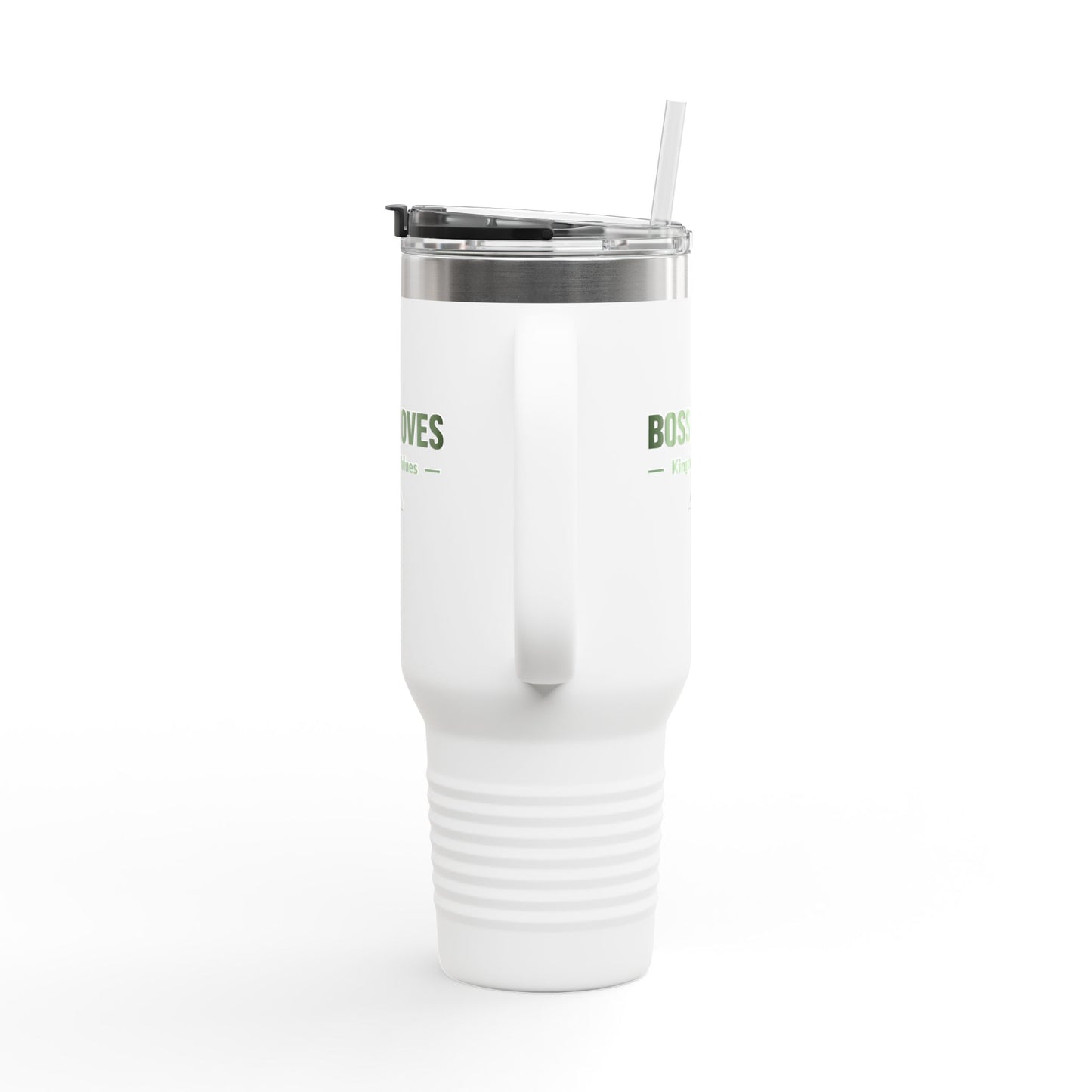 Boss Moves 40oz Insulated Travel Mug – Stainless Steel, Double-Wall, Leak-Proof with Handle
