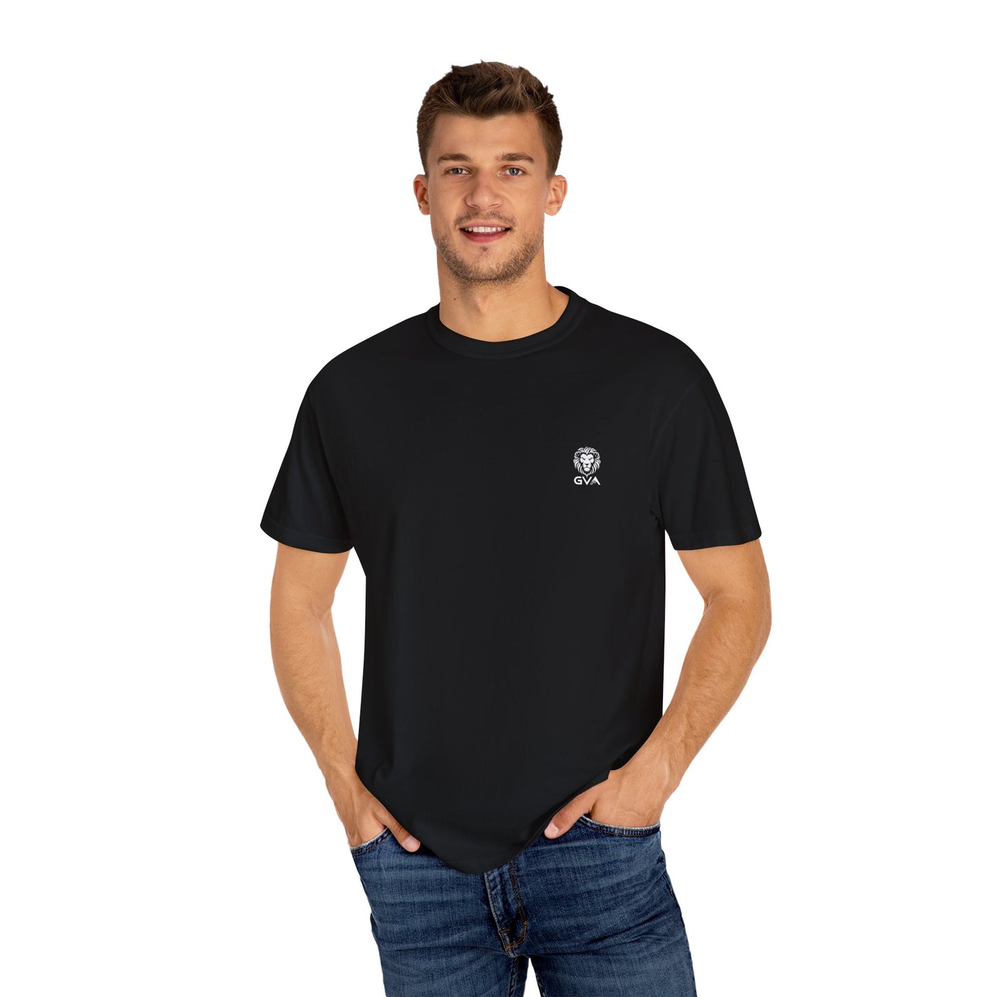 GVA Alpha Presence Unisex T-Shirt – Soft Garment-Dyed Cotton Tee for Festivals, Chill Days, Gifts, and Summer Vibes