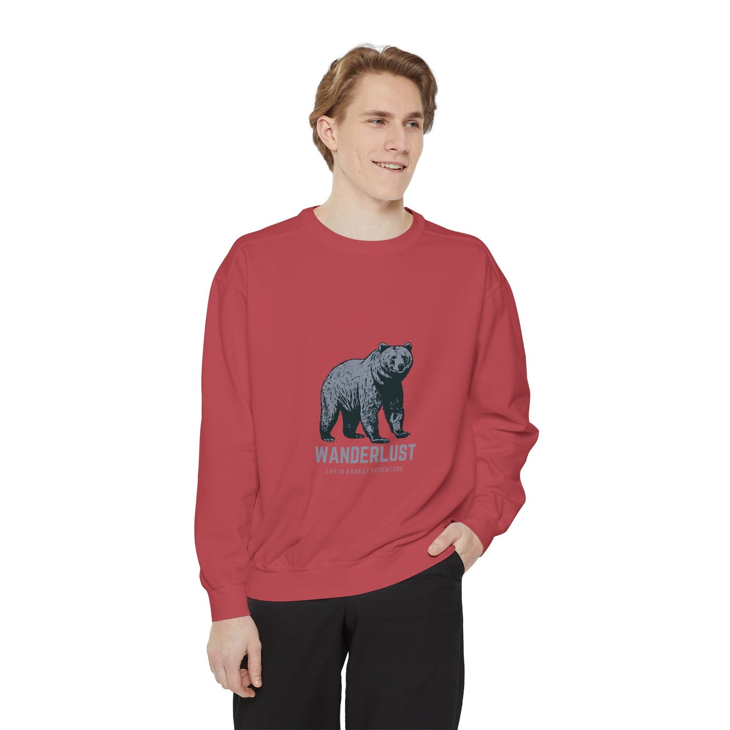 Wanderlust (Grey) Unisex Heavyweight Sweatshirt , Soft, Warm & Durable for Everyday Comfort
