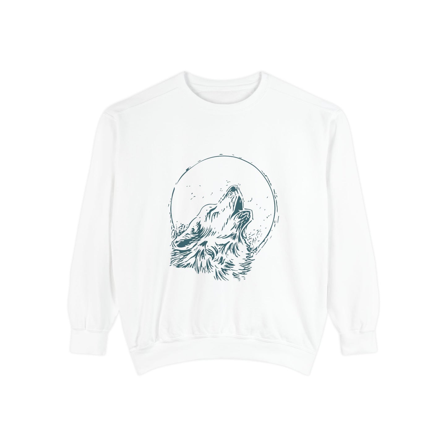 Howling Wolf (Teal) Unisex Heavyweight Sweatshirt , Soft, Warm & Durable for Everyday Comfort