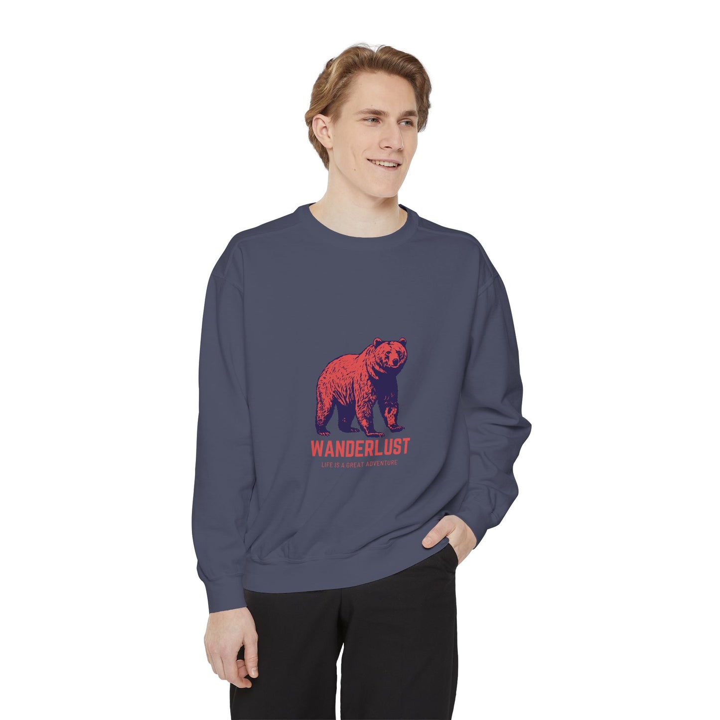 Wanderlust (Red) Unisex Heavyweight Sweatshirt , Soft, Warm & Durable for Everyday Comfort
