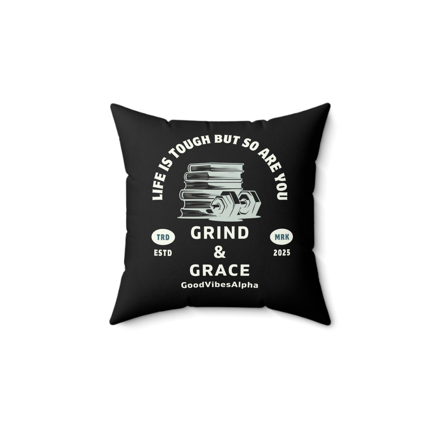 Grind & Grace Soft & Durable Square Pillow – Plush Polyester Cushion for Home & Office Decor