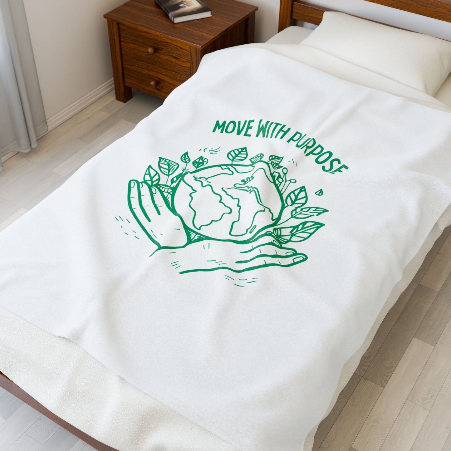 Move with Purpose Velveteen Plush Blanket – Ultra-Soft, Warm & Durable for Home & Gifts
