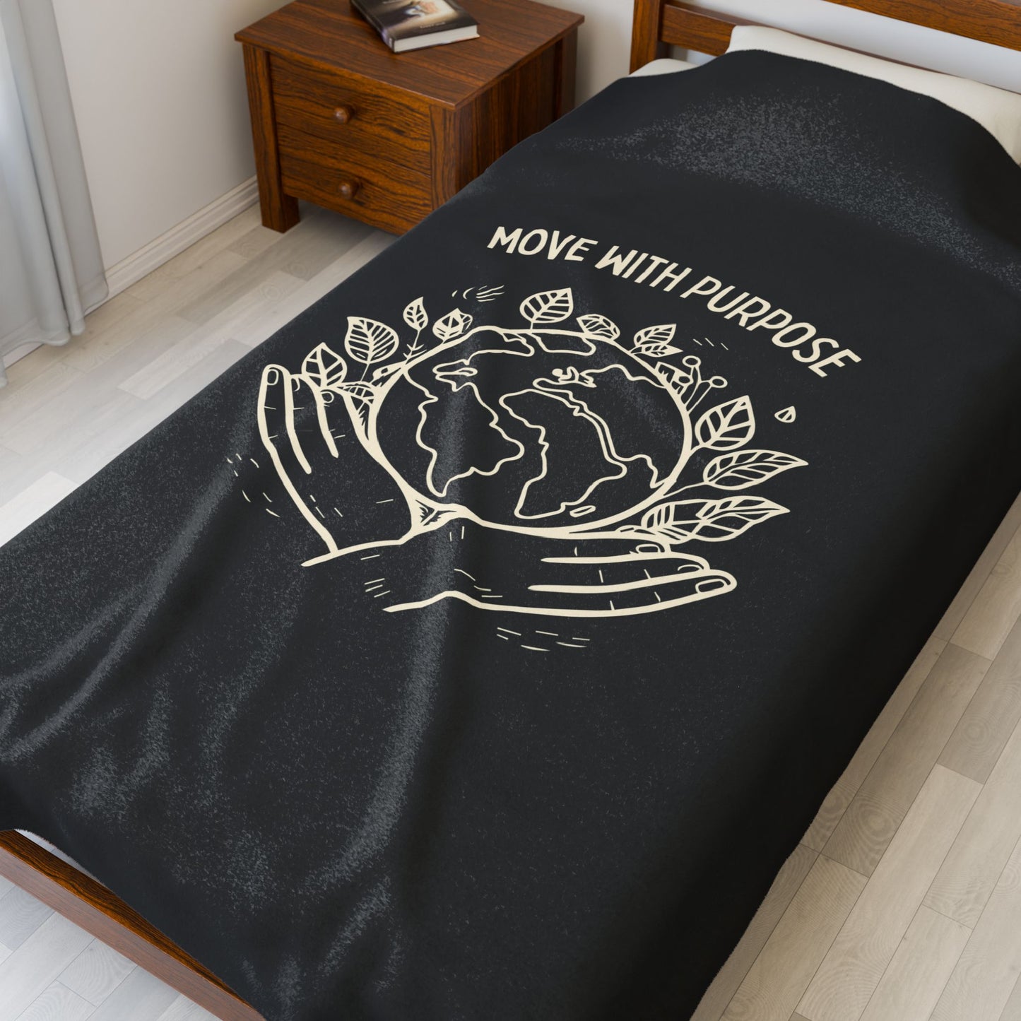 Move with Purpose Velveteen Plush Blanket – Ultra-Soft, Warm & Durable for Home & Gifts
