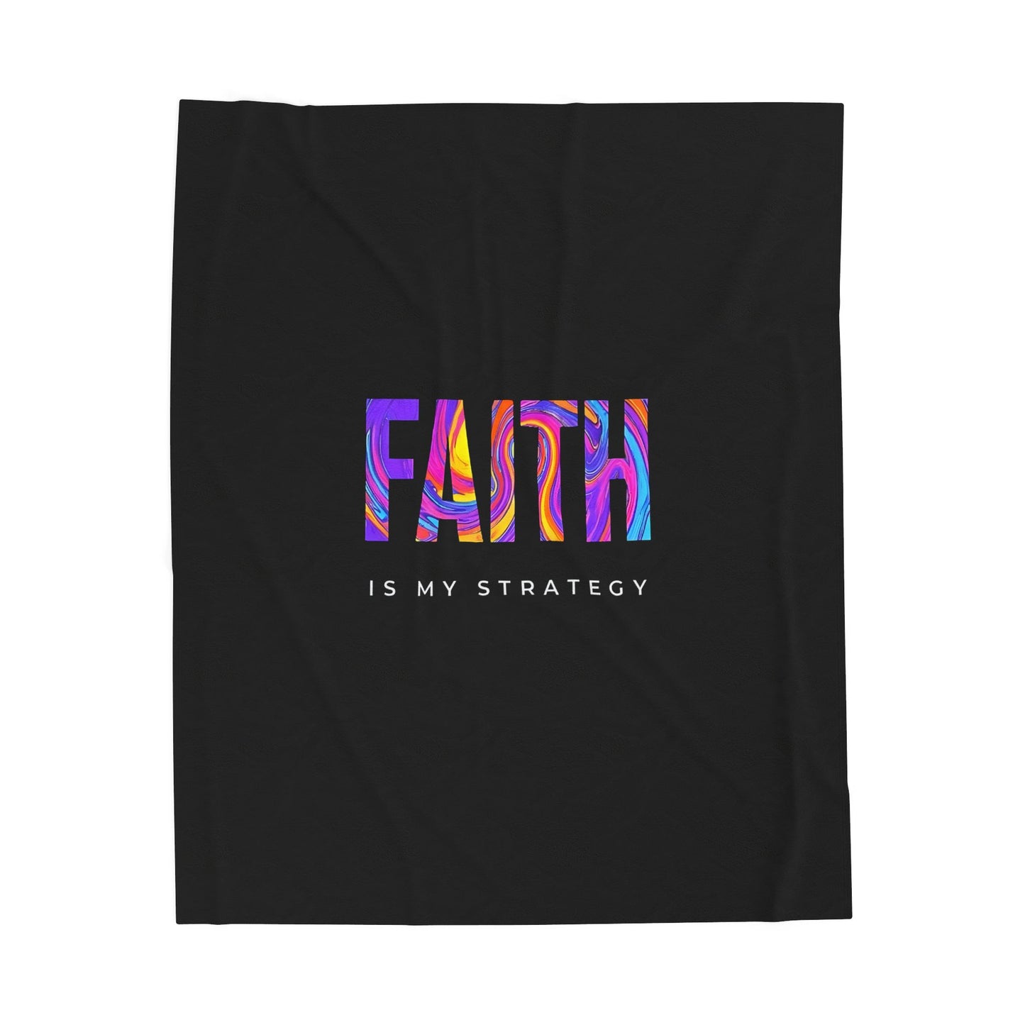 Faith Is My Strategy Velveteen Plush Blanket – Ultra-Soft, Warm & Durable for Home & Gifts