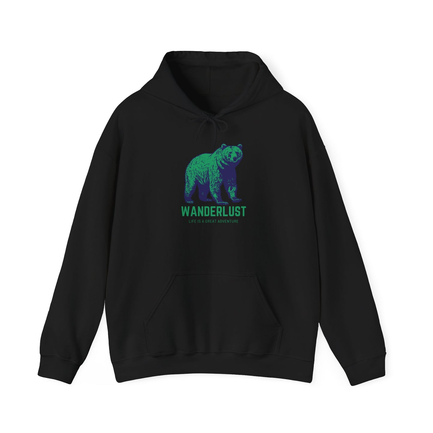 Wanderlust Hoodie (Green)| Unisex Motivational Hoodie, Casual Outfit, Sportswear Gift, Inspirational Apparel