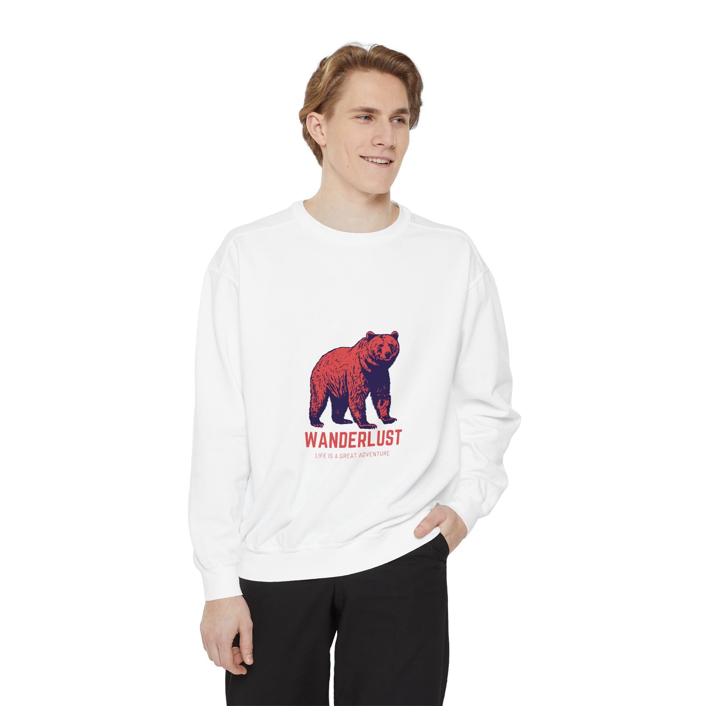 Wanderlust (Red) Unisex Heavyweight Sweatshirt , Soft, Warm & Durable for Everyday Comfort