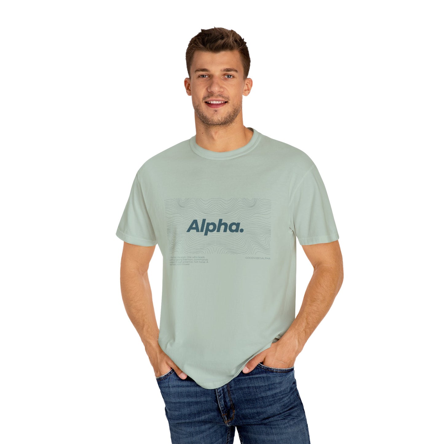 Alpha Waves Unisex Garment-Dyed T-Shirt – Streetwear-Inspired Casual Tee, Soft Fit, Everyday Outfit, Gift for Him or Her
