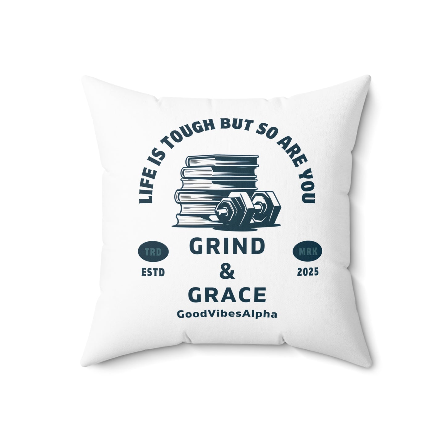 Grind & Grace Soft & Durable Square Pillow – Plush Polyester Cushion for Home & Office Decor