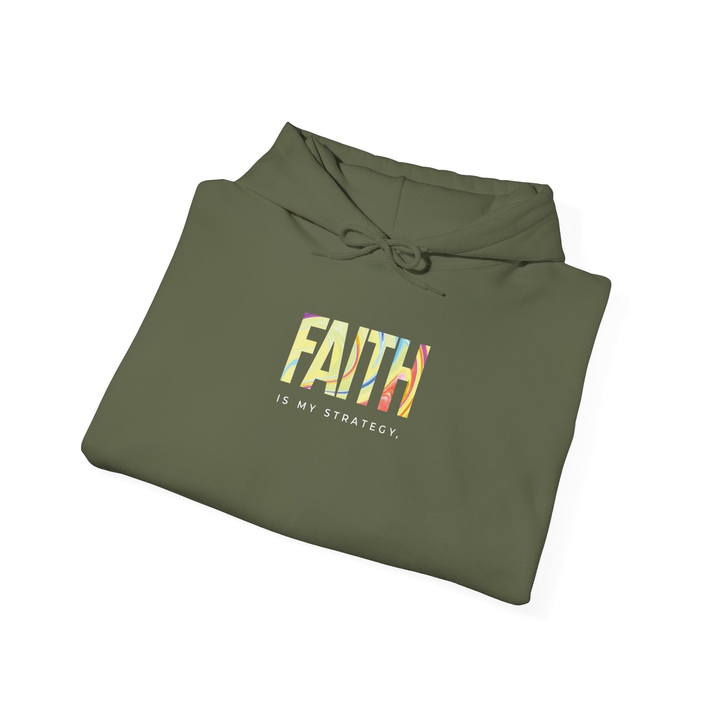 Faith Is My Strategy Hoodie – Soft & Cozy Unisex Pullover for Casual & Streetwear Style