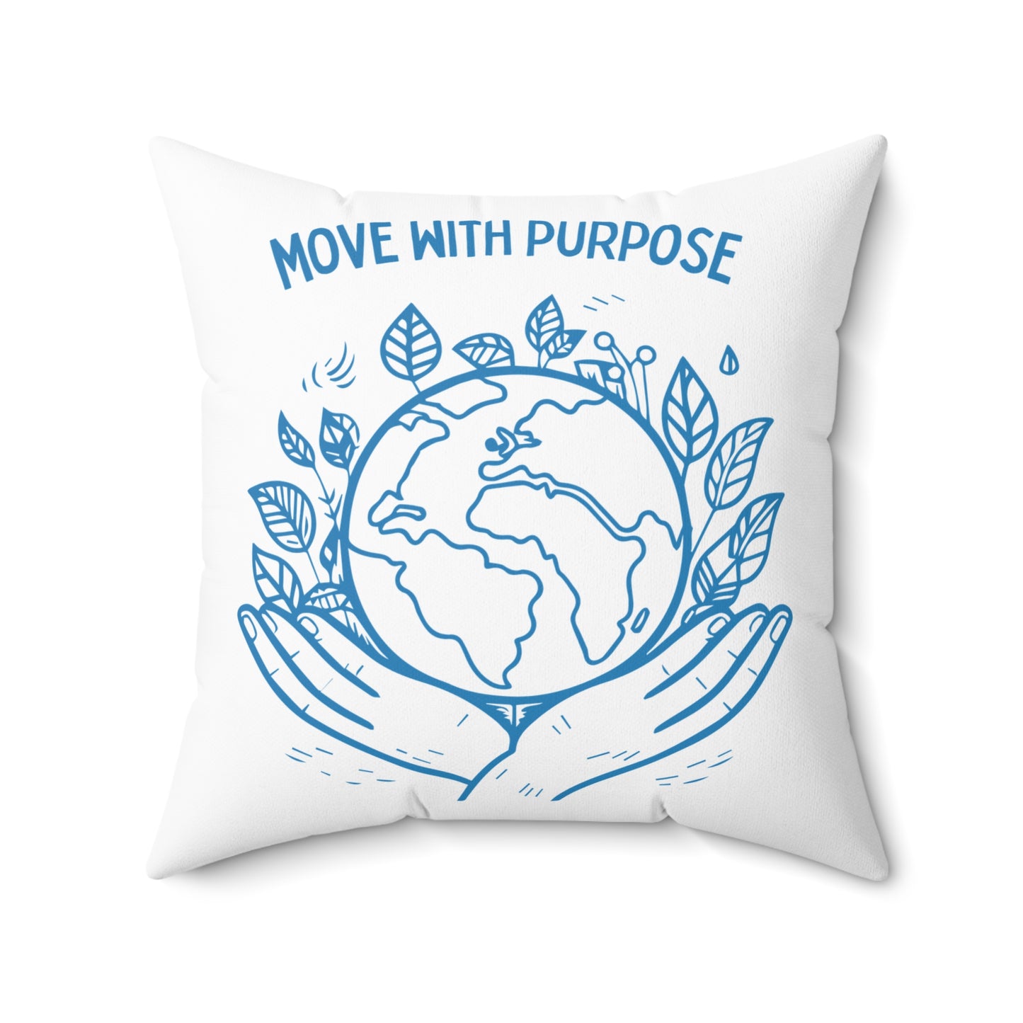 Move with Purpose Soft & Durable Square Pillow – Plush Polyester Cushion for Home & Office Decor
