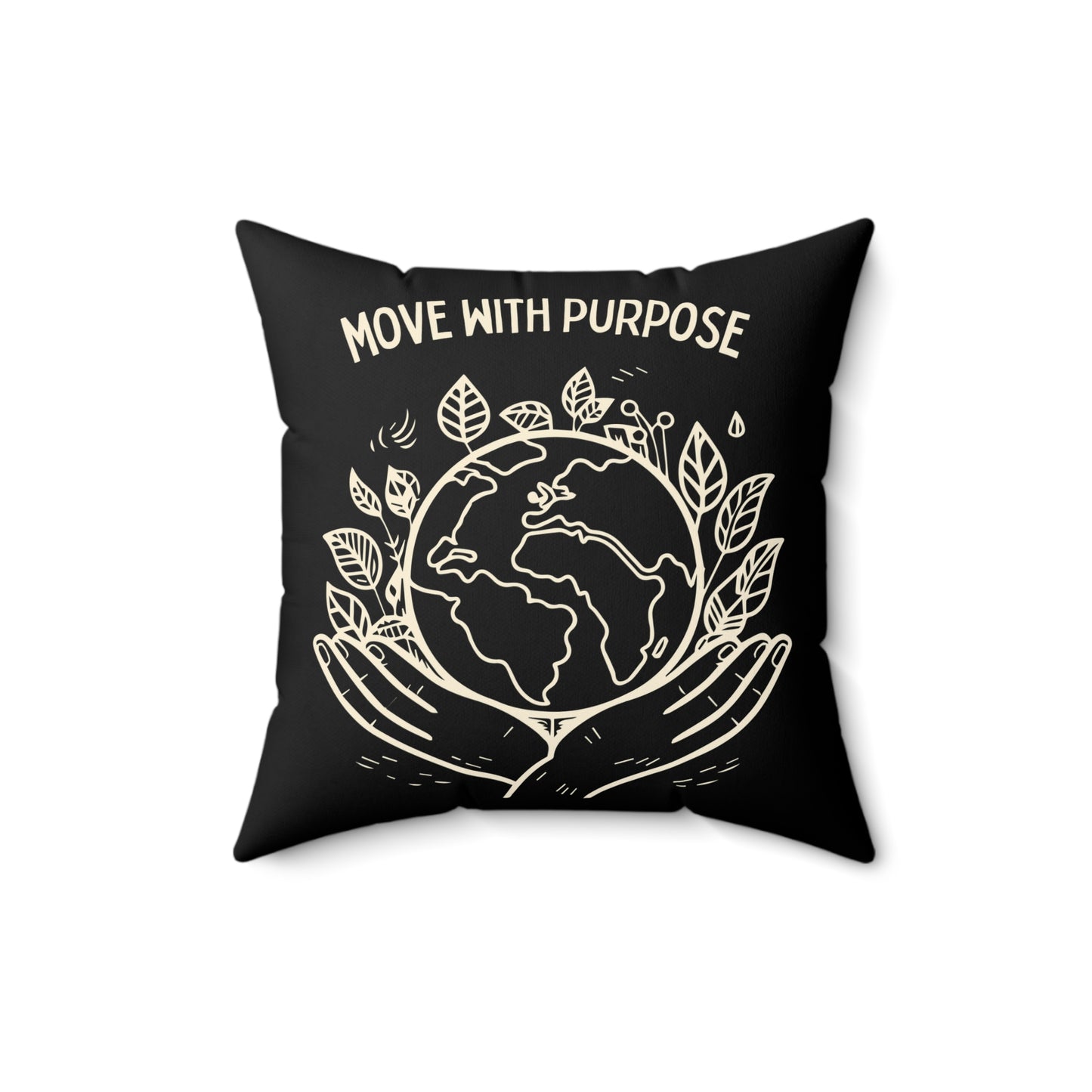 Move with Purpose Soft & Durable Square Pillow – Plush Polyester Cushion for Home & Office Decor