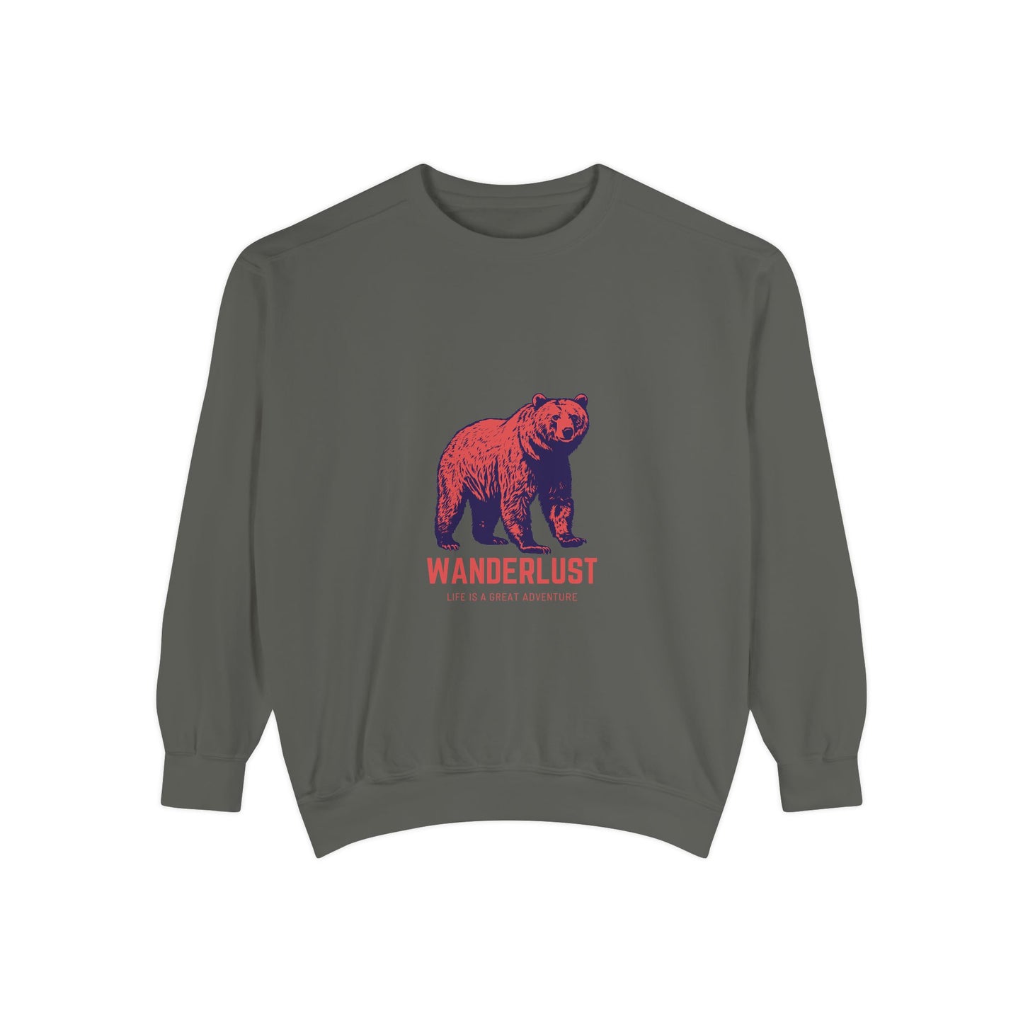 Wanderlust (Red) Unisex Heavyweight Sweatshirt , Soft, Warm & Durable for Everyday Comfort