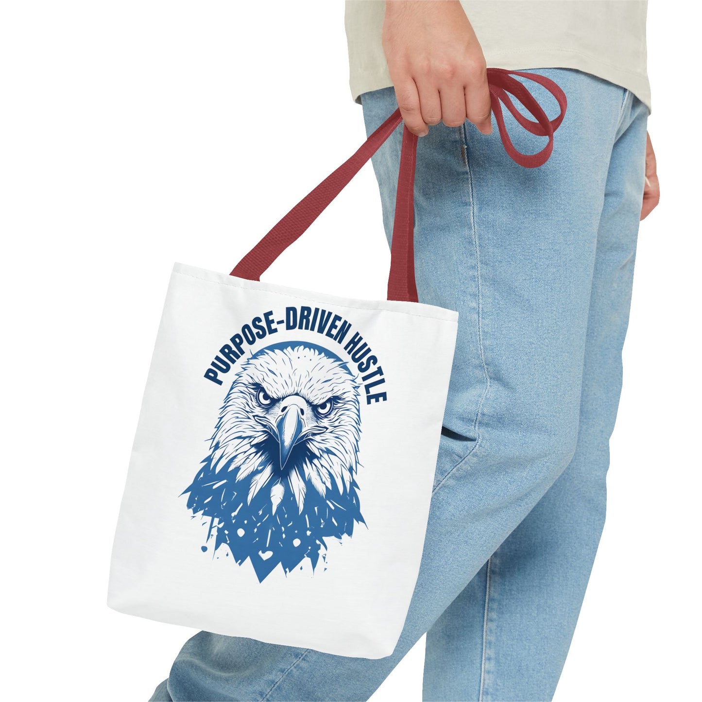 Purpose-Driven Hustle Eagle Tote Bag β Durable Canvas Bag with Bold Motivational Design