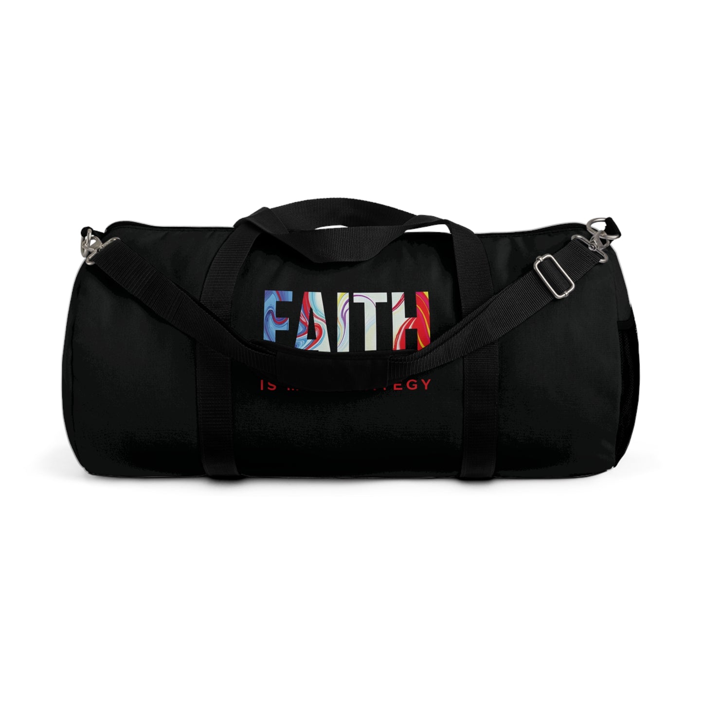 Faith Is My Strategy Duffel Bag – Spacious Gym & Travel Bag for Men & Women