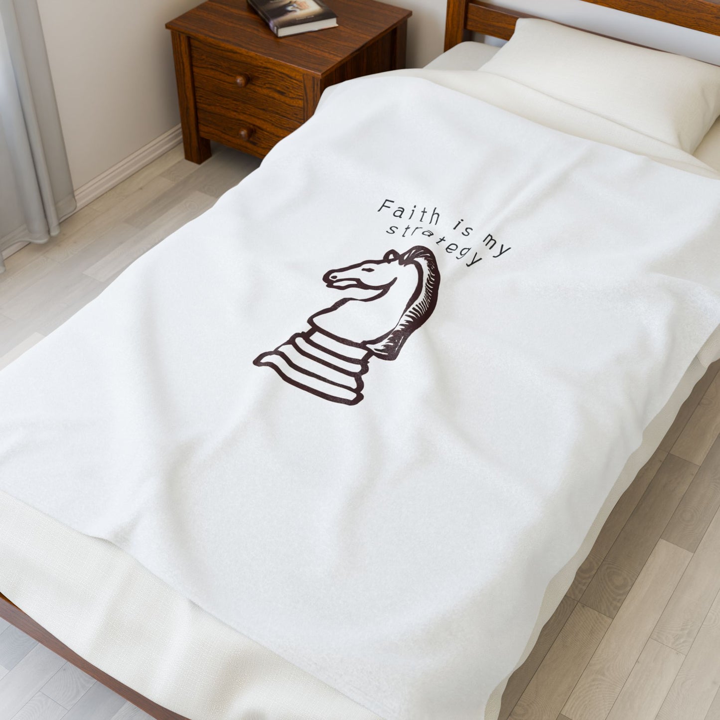 Faith is my Strategy Velveteen Plush Blanket – Ultra-Soft, Warm & Durable for Home & Gifts