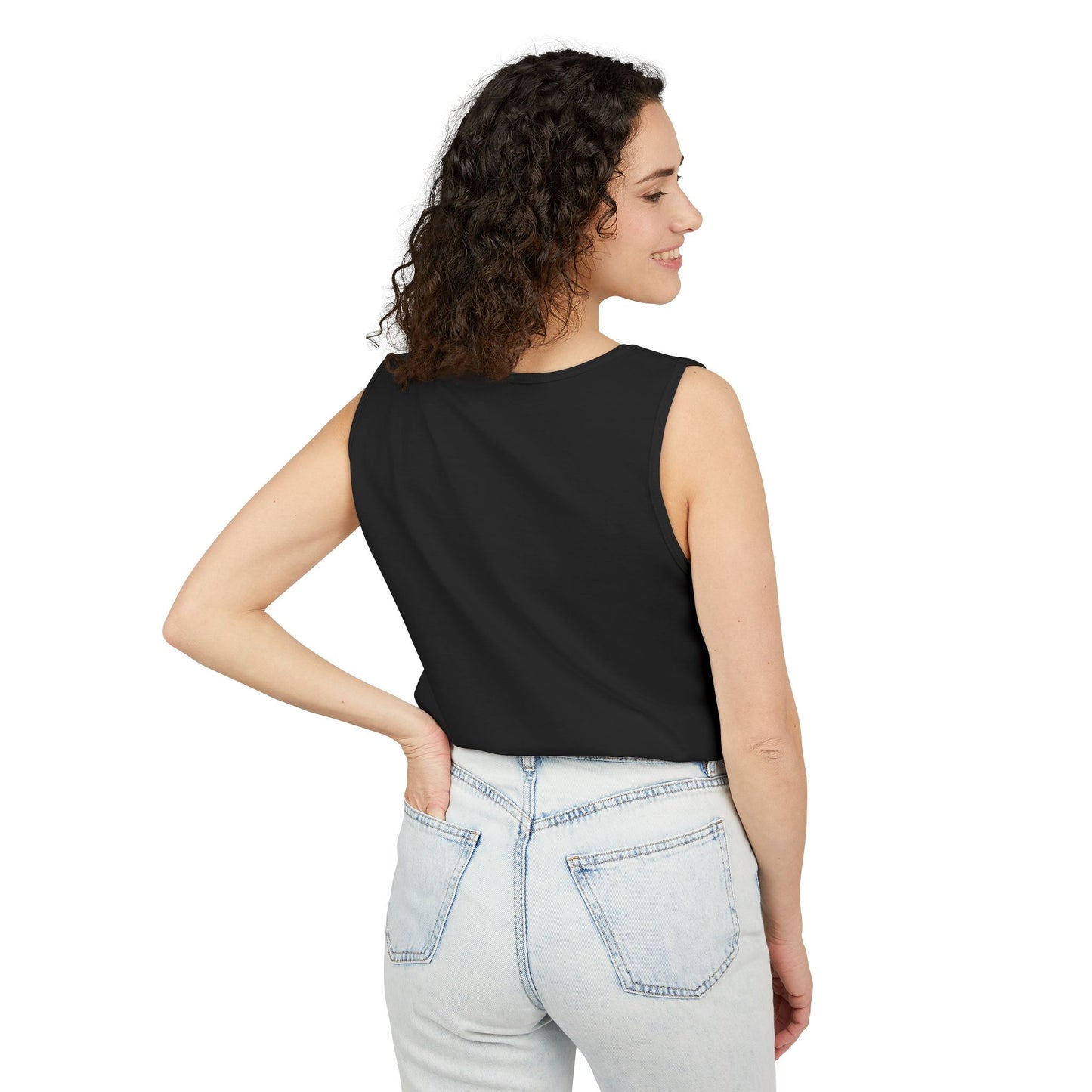 Alpha Waves Unisex Garment-Dyed Tank Top – Summer Fit for Beach Days, Relaxed Casual Wear, Travel Outfit