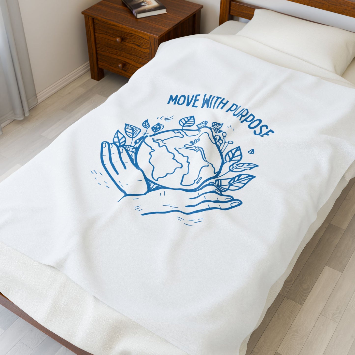 Move with Purpose Velveteen Plush Blanket – Ultra-Soft, Warm & Durable for Home & Gifts