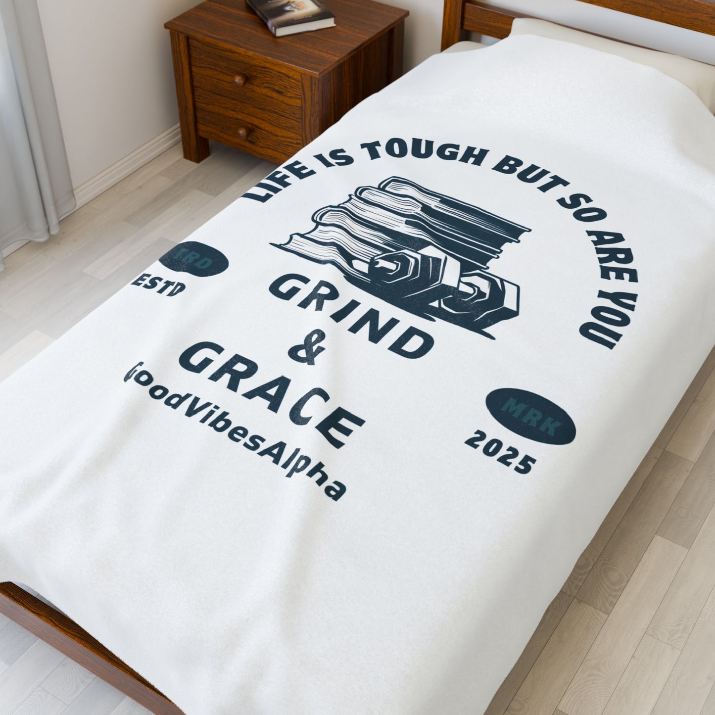 Grind & Grace Velveteen Plush Blanket – Ultra-Soft, Warm & Durable for Home & Gifts