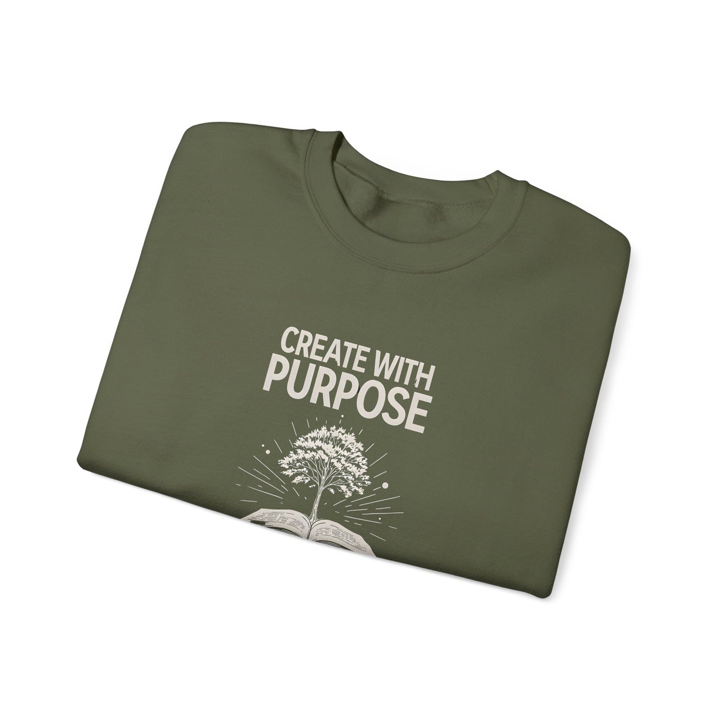 Create with Purpose Crewneck Sweatshirt – Soft & Cozy Unisex Pullover for Casual & Streetwear Style