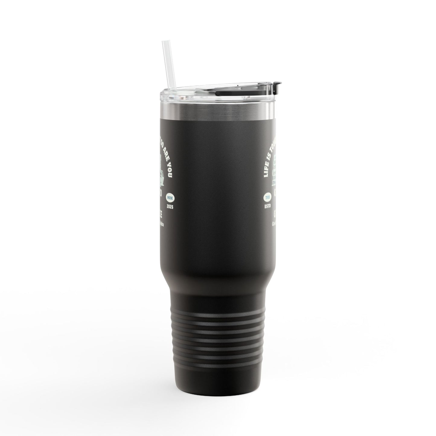 Grind & Grace Insulated Travel Mug – 40oz Stainless Steel, Leak-Proof & Double-Wall Insulated