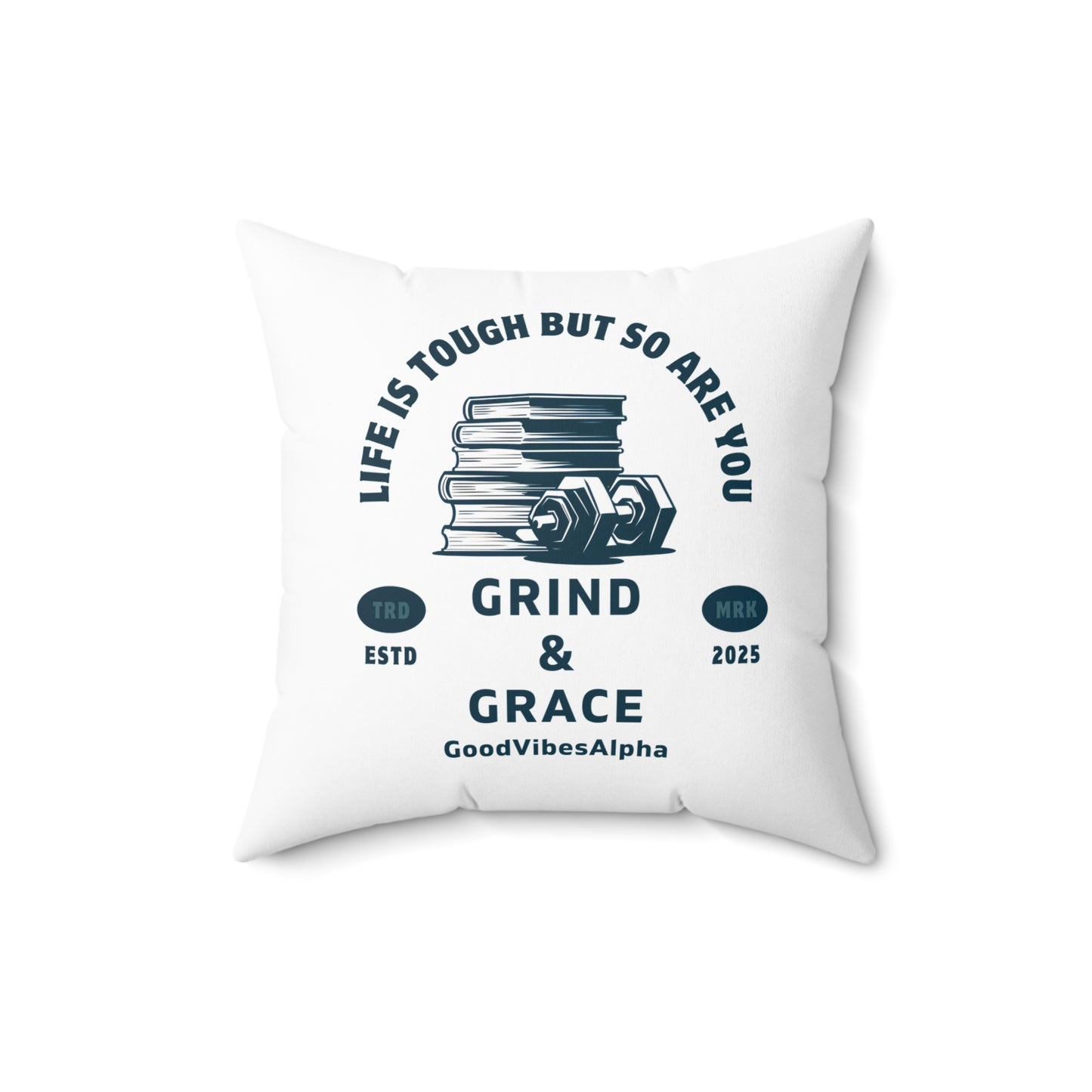 Grind & Grace Soft & Durable Square Pillow – Plush Polyester Cushion for Home & Office Decor