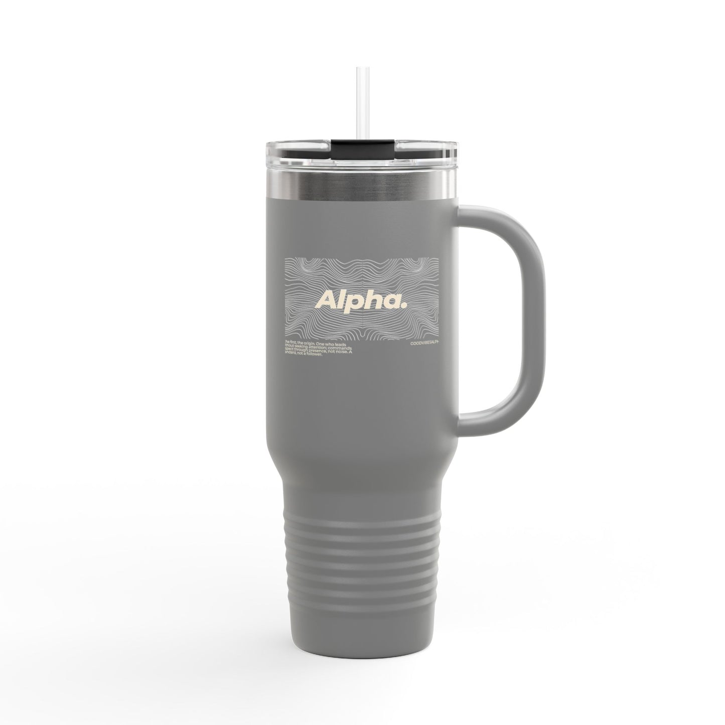 Alpha Waves Insulated Travel Mug 40oz | Coffee Tumbler, Tea Cup, Gift for Him Her, Road Trip Mug, Personalized