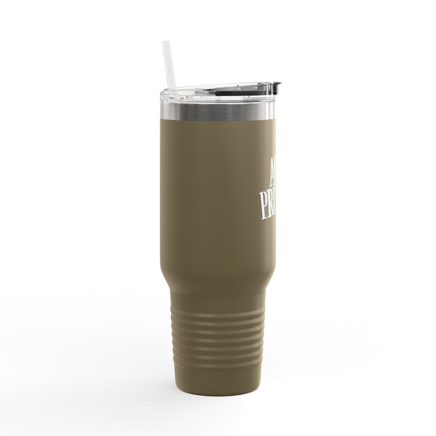 Alpha Presence Insulated Travel Mug 40oz | Coffee Tumbler, Tea Cup, Gift for Him Her, Road Trip Mug, Personalized