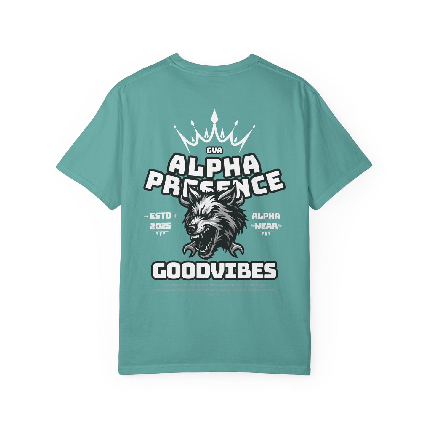GVA Alpha Presence Unisex Garment-Dyed T-Shirt – Casual Everyday Fit, Streetwear Vibes, Gift for Him or Her, Soft Cotton