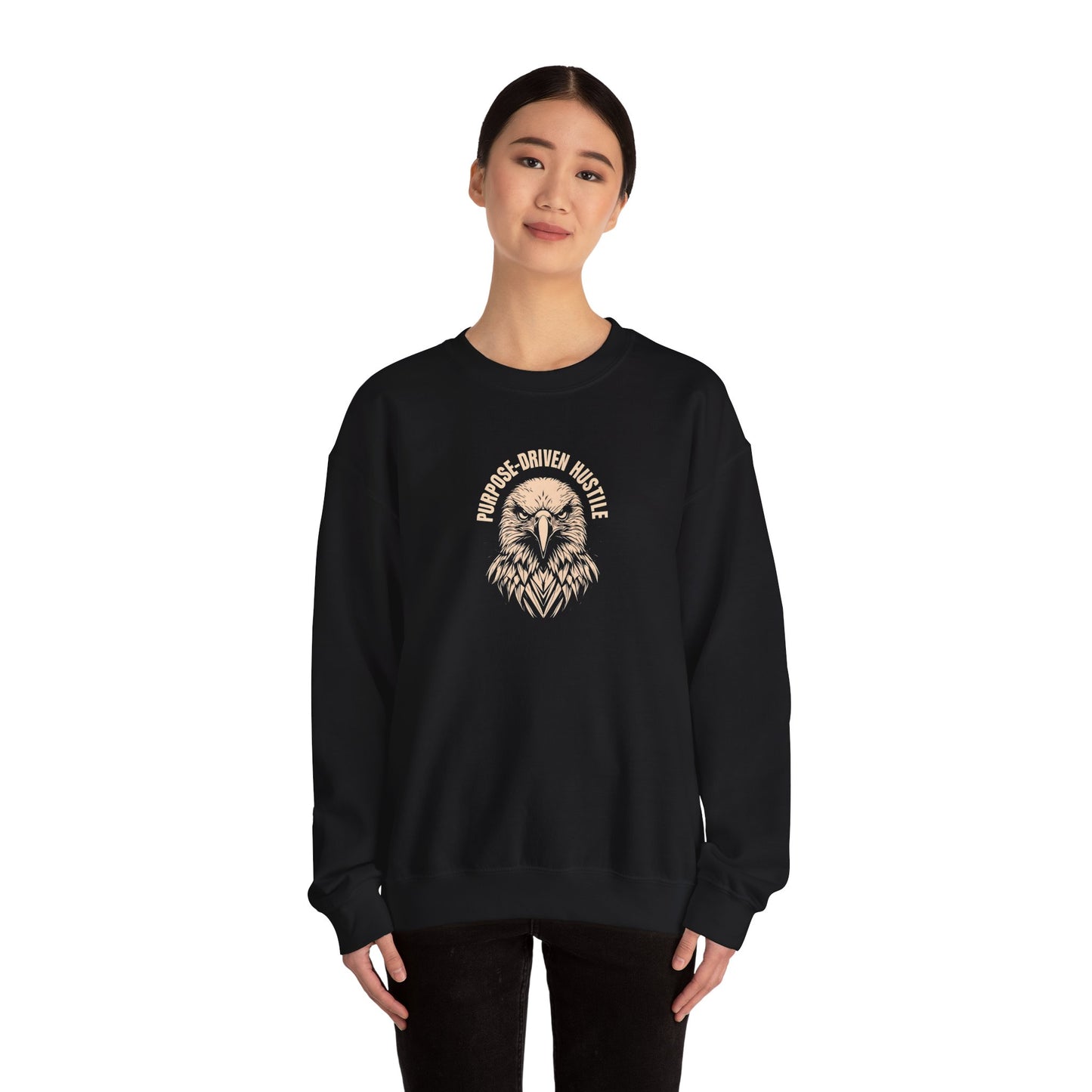 Purpose-Driven Hustle Crewneck Sweatshirt – 50/50 Cotton-Poly Blend, Classic Fit, Durable & Comfortable