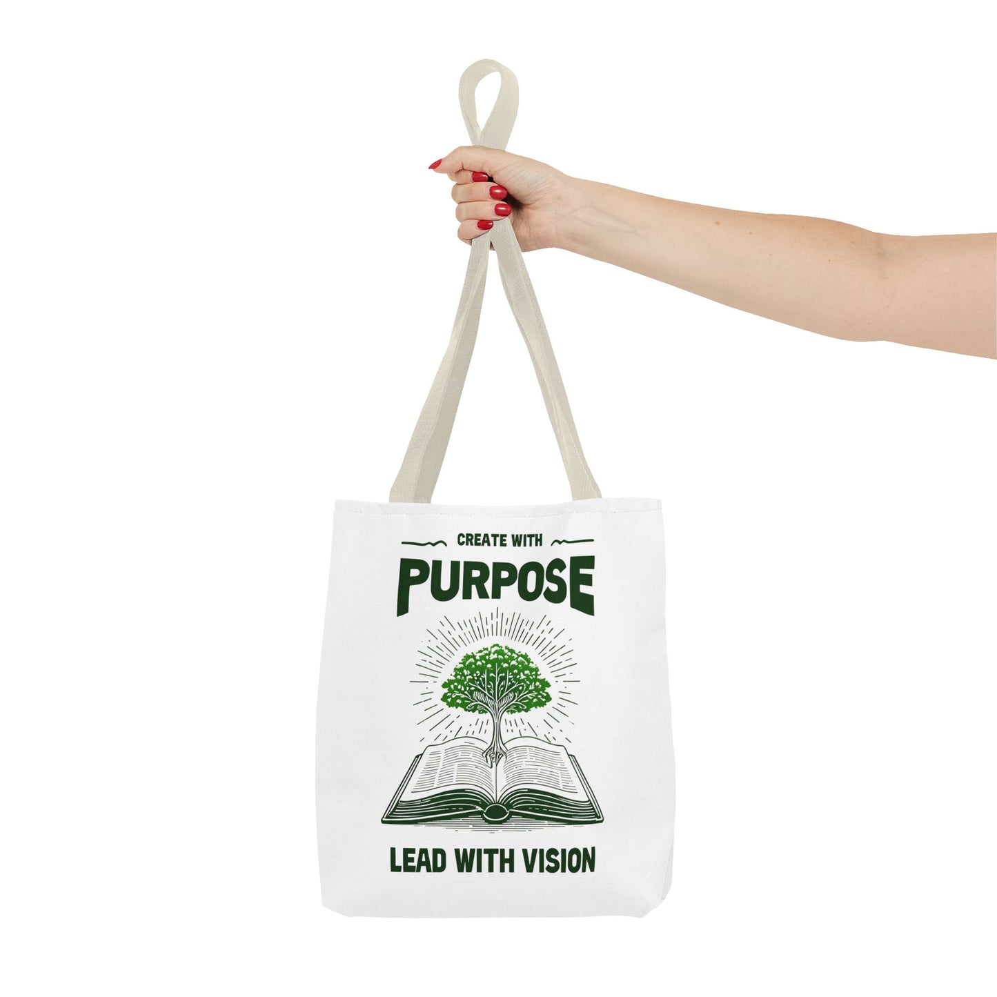 Create With Purpose Tote Bag β Durable Canvas Bag with Inspirational Tree and Vision Design for Everyday Use