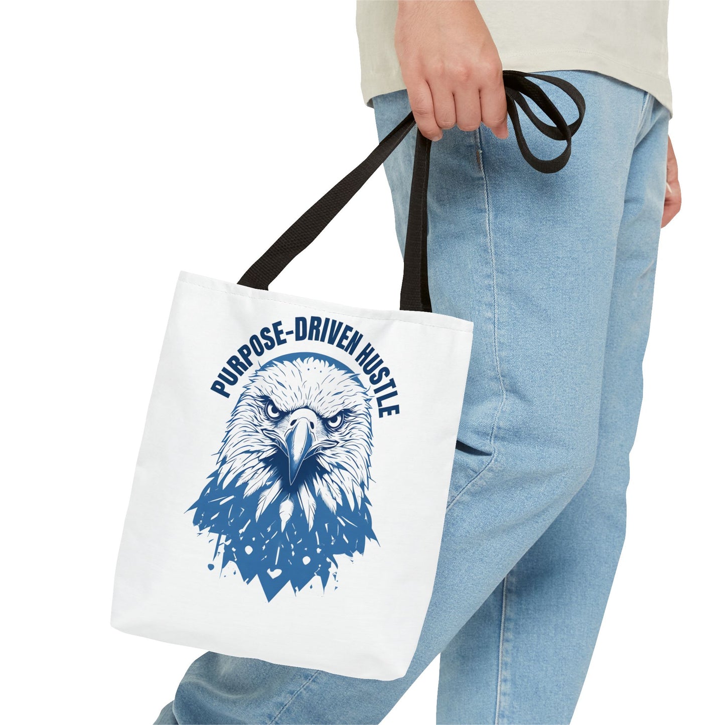 Purpose-Driven Hustle Eagle Tote Bag β Durable Canvas Bag with Bold Motivational Design