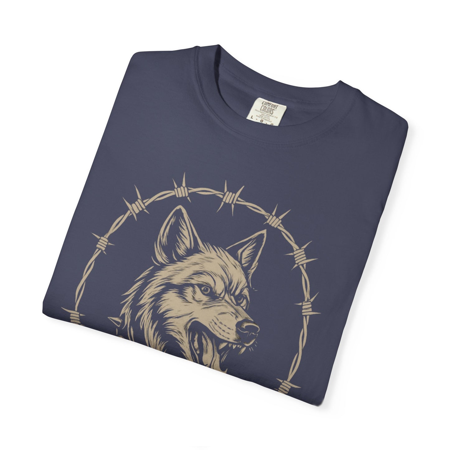 Good Vibes Alpha Wolf Unisex Garment-Dyed T-Shirt – Casual Everyday Fit, Streetwear Vibes, Soft Cotton