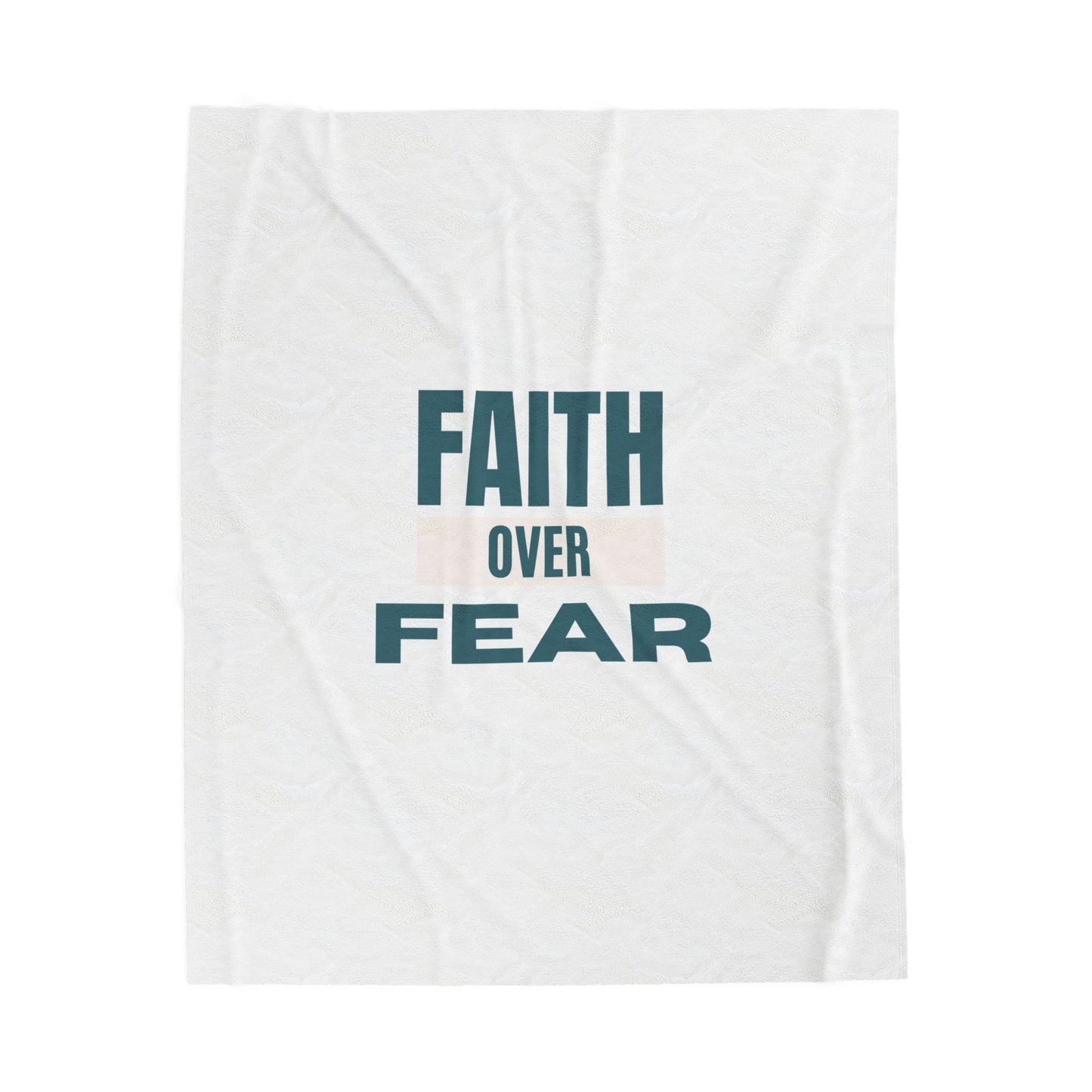 Faith over Fear Velveteen Plush Blanket – Ultra-Soft, Warm & Durable for Home & Gifts
