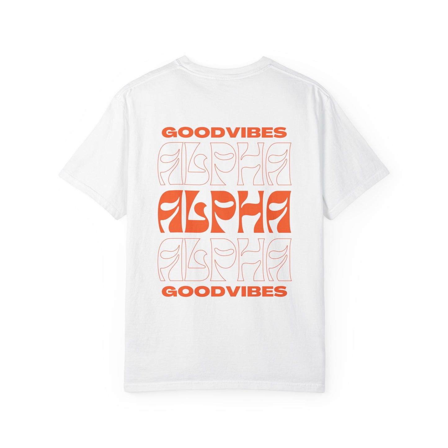 Good Vibes Alpha Orange Unisex Garment-Dyed T-Shirt – Casual Everyday Fit, Streetwear Vibes, Soft Cotton
