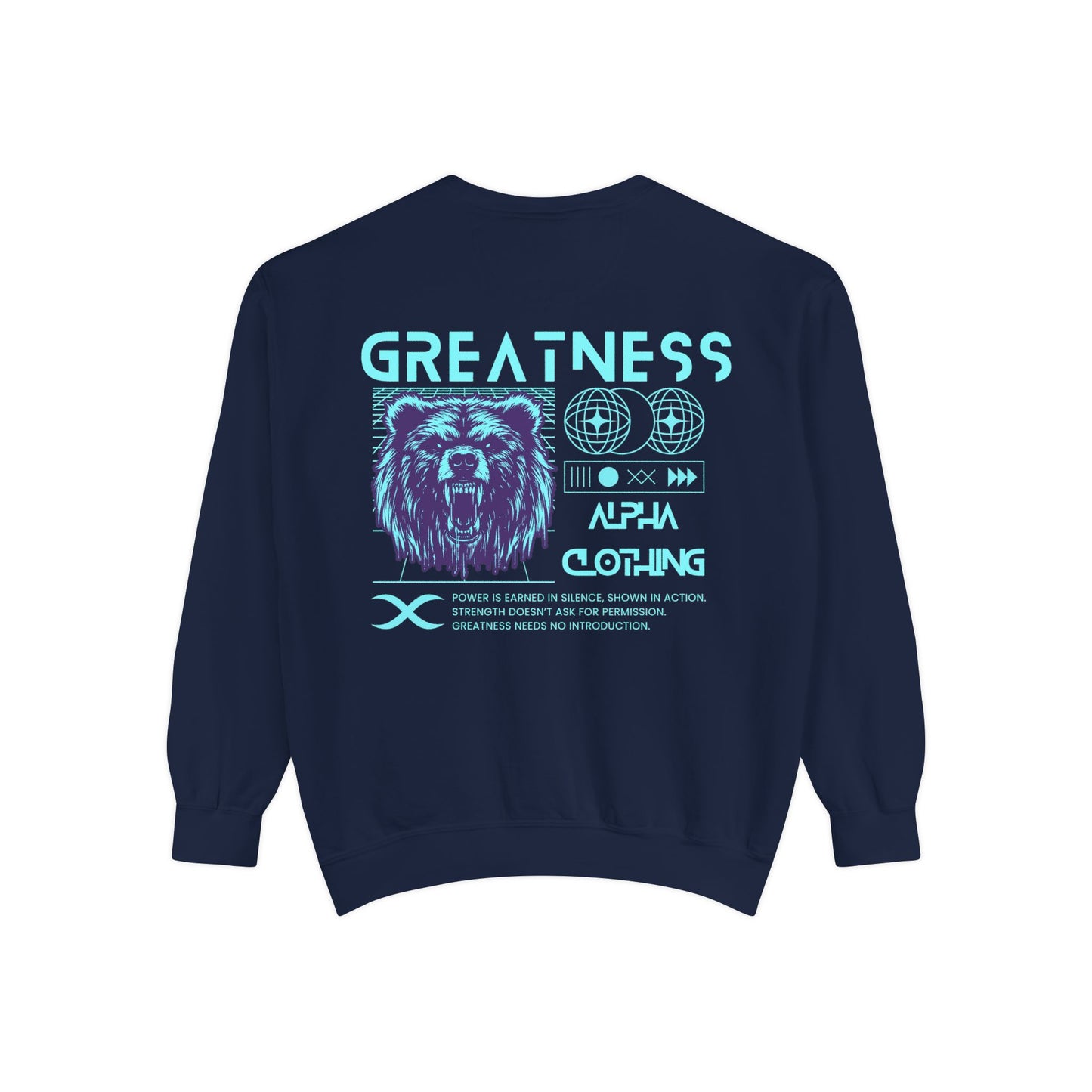 Greatness (Aqua) Unisex Heavyweight Sweatshirt , Soft, Warm & Durable for Everyday Comfort