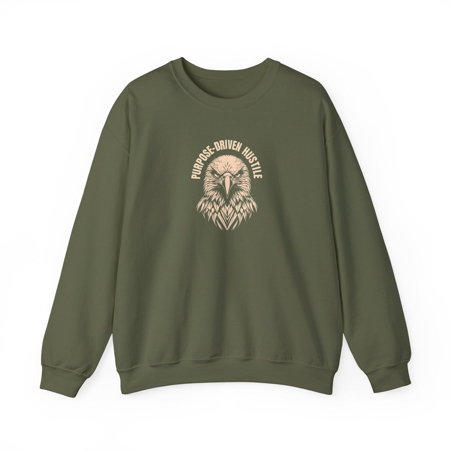 Purpose-Driven Hustle Crewneck Sweatshirt – 50/50 Cotton-Poly Blend, Classic Fit, Durable & Comfortable