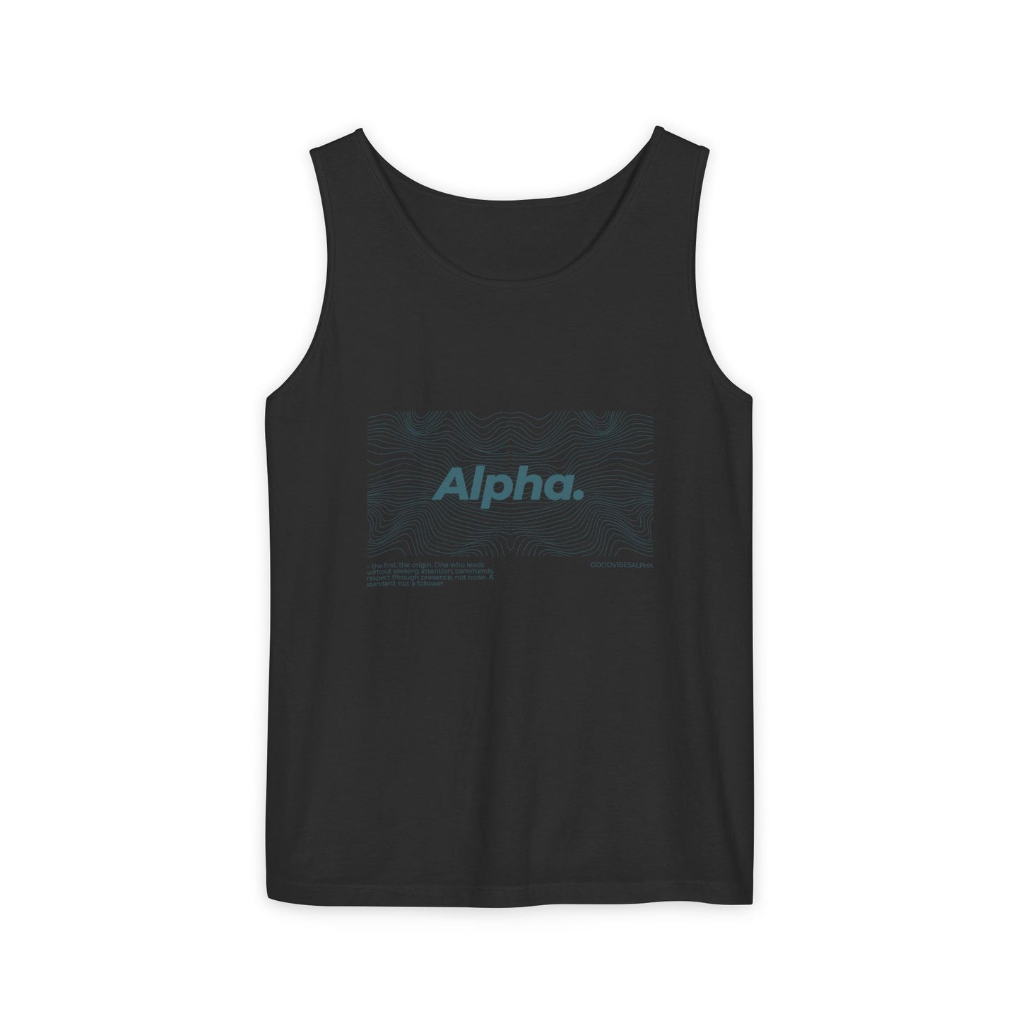 Alpha Waves Unisex Garment-Dyed Tank Top – Summer Fit for Beach Days, Relaxed Casual Wear, Travel Outfit
