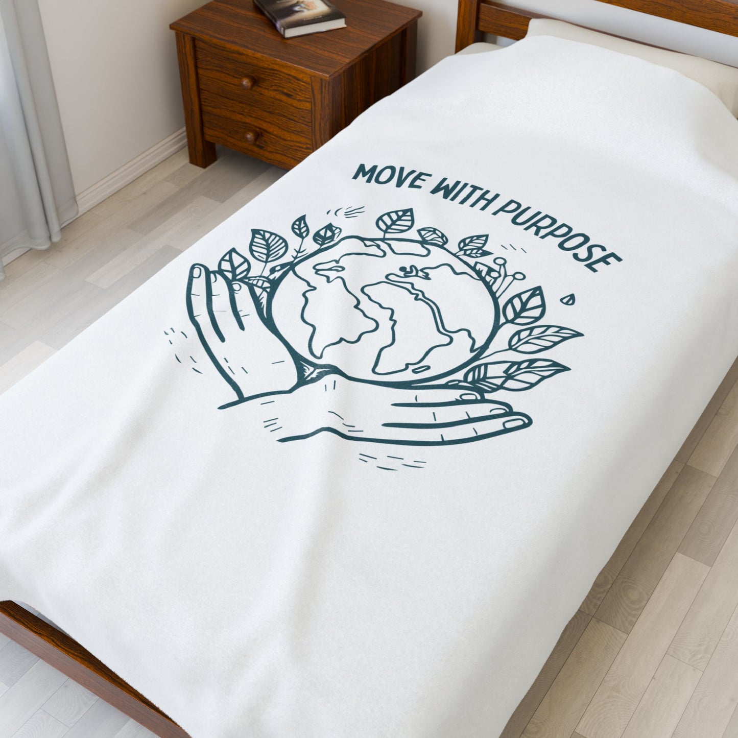 Move with Purpose Velveteen Plush Blanket – Ultra-Soft, Warm & Durable for Home & Gifts