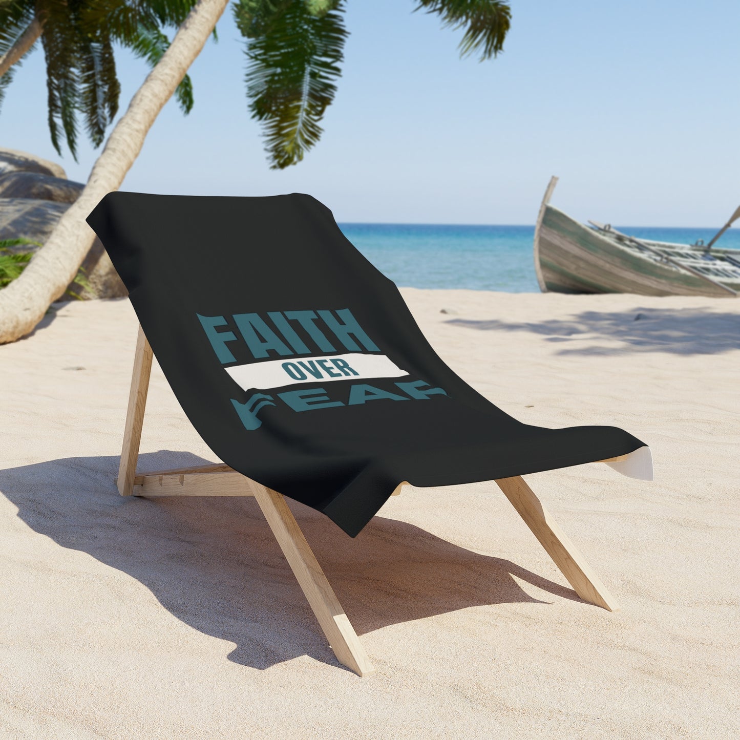 Faith Over Fear Beach Towel – Soft, Quick-Dry & Absorbent for Pool, Beach & Travel